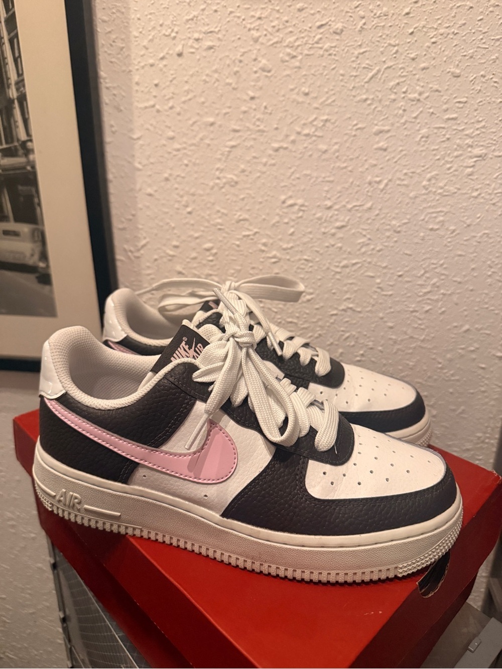 Nike Air Force 1 Low — White, Black & Pink